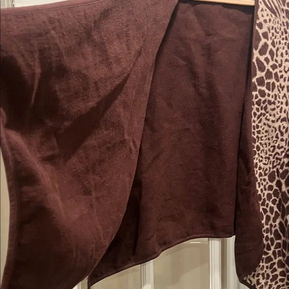 Ann Taylor Brown and Cream Animal Print Poncho - Picture 5 of 7